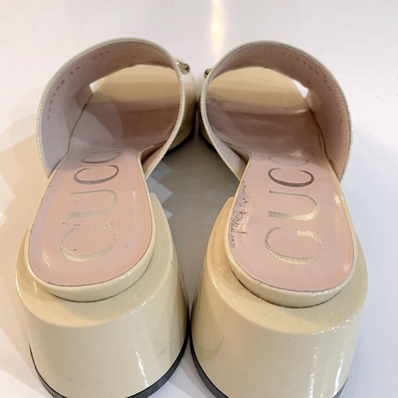 GUCCI Lexi Butter 34/4 Horsebit Patent Leather Sandals/Mules 890.00 Authentic - Picture 2 of 7